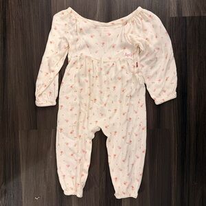 Levi's Cream and Pink floral Kids Jumpsuit